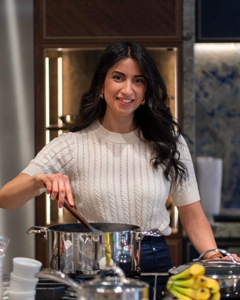 Flo from Healthyfloflo preparing a simple homemade meal in the kitchen